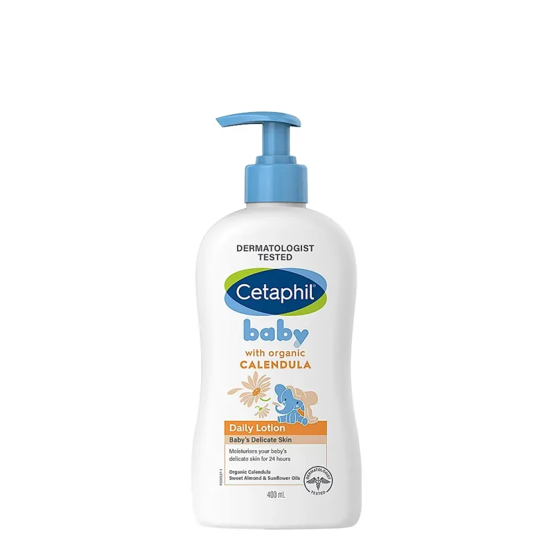 Cetaphil Baby Daily Lotion 400ml with Organic Calendula | Dermatologist Tested