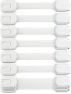 Baby Safety Adjustable Cabinet Drawer Locks Straps, White[2 pieces]