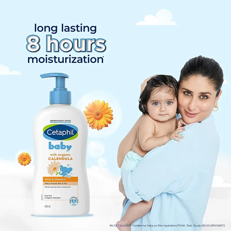 Cetaphil Baby Wash & Shampoo 400ml with Organic Calendula - Image 4