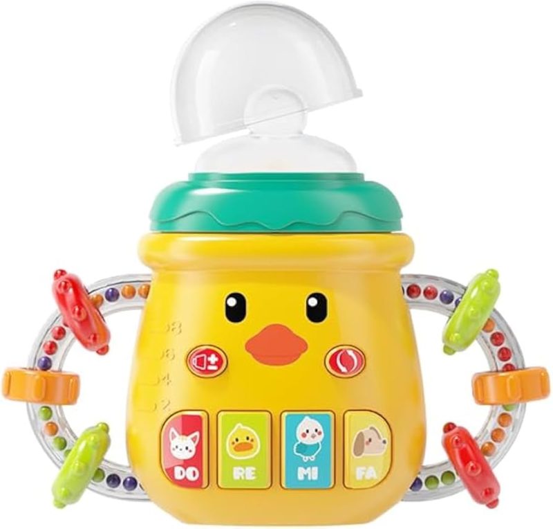 Baby Music Toys, Silicone Baby Bottles Soft Music Baby Toys, Baby Pacifier Toys With Music And LED Lights, Baby Light Toys, Children's Activity Center, Infant Soothing Educational Toys(Random Color)