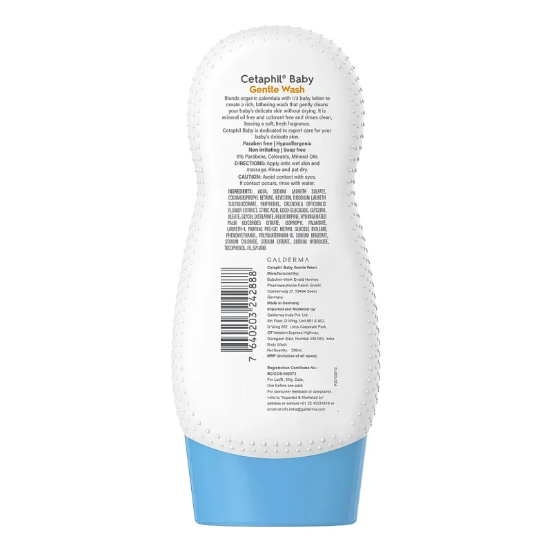 Cetaphil Baby Gentle Wash 230ml with organic calendula | Dermat Tested - Image 2