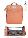 Multipurpose Diaper Bag Backpack with Charging Station | Mamma's Bag Waterproof Folding Crib & Baby Bed | Portable Nappy Bag for Maternity, Extendable Diaper Changing Pod &amp