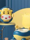Potty Training Seat Hippo Shaped Toilet Trainer Portable Hippo Potty Trainer With Soft Cushion Backrest for Children Kids Baby Boy Girl