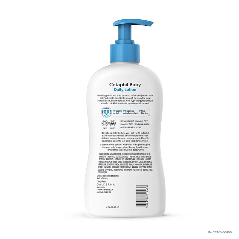 Cetaphil Baby Daily Lotion 400ml with Shea Butter | Dermatologist Tested - Image 2