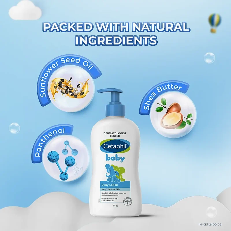 Cetaphil Baby Daily Lotion 400ml with Shea Butter | Dermatologist Tested - Image 3
