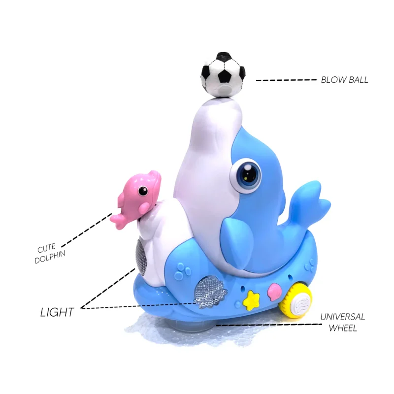 Dolphin Toy with Ball Blowing Function – Bump and Go Action, Music & Lighting Effects – A Fun Dolphin Concert for Kids - Image 3