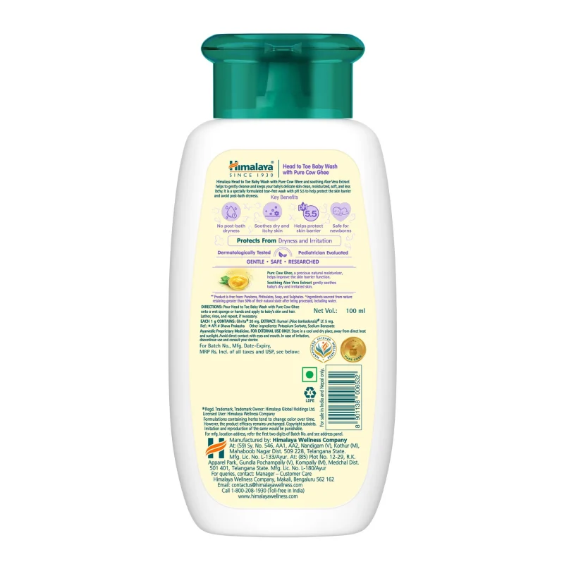Himalaya Head to Toe Baby Wash with Pure Cow Ghee - Image 2