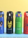 HBC-188313 Hot & Cold Stainless Steel Double Walled Vacuum Insulated Straw Sipper Water Bottle 450ML for School Kids, Boys & Girls, Travel, with Temperature Display