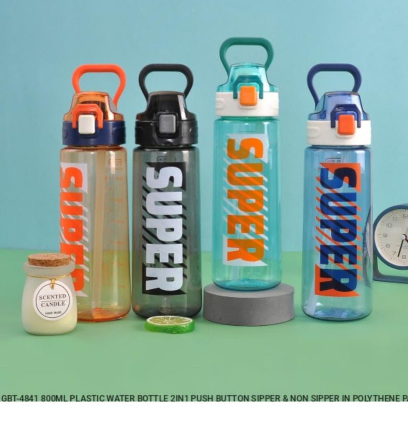 GBT-4839 600ML Plastic Sport Gym Motivational Bottle with Time Marker, Flip Top,