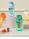 GBT-4882 Kids Plastic Dual Water Bottle with Strap, Double Pop-Up Lid Dual-Use Water Bottle, Motion Double Way Drinking Fancy Plastic Water Bottle for School Students (750ML)