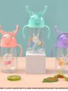 GBT-8194 Baby Rabbit Bunny Ears Sippy Water Bottle – 400ML Leak-proof Drinking Cup with Shoulder Strap