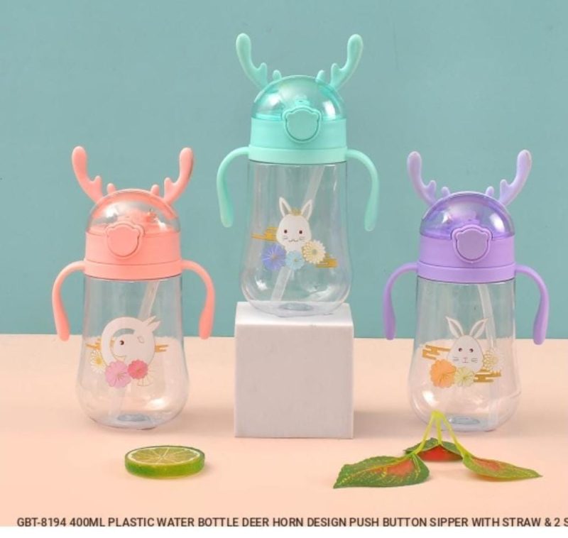 GBT-8194 Baby Rabbit Bunny Ears Sippy Water Bottle – 400ML Leak-proof Drinking Cup with Shoulder Strap