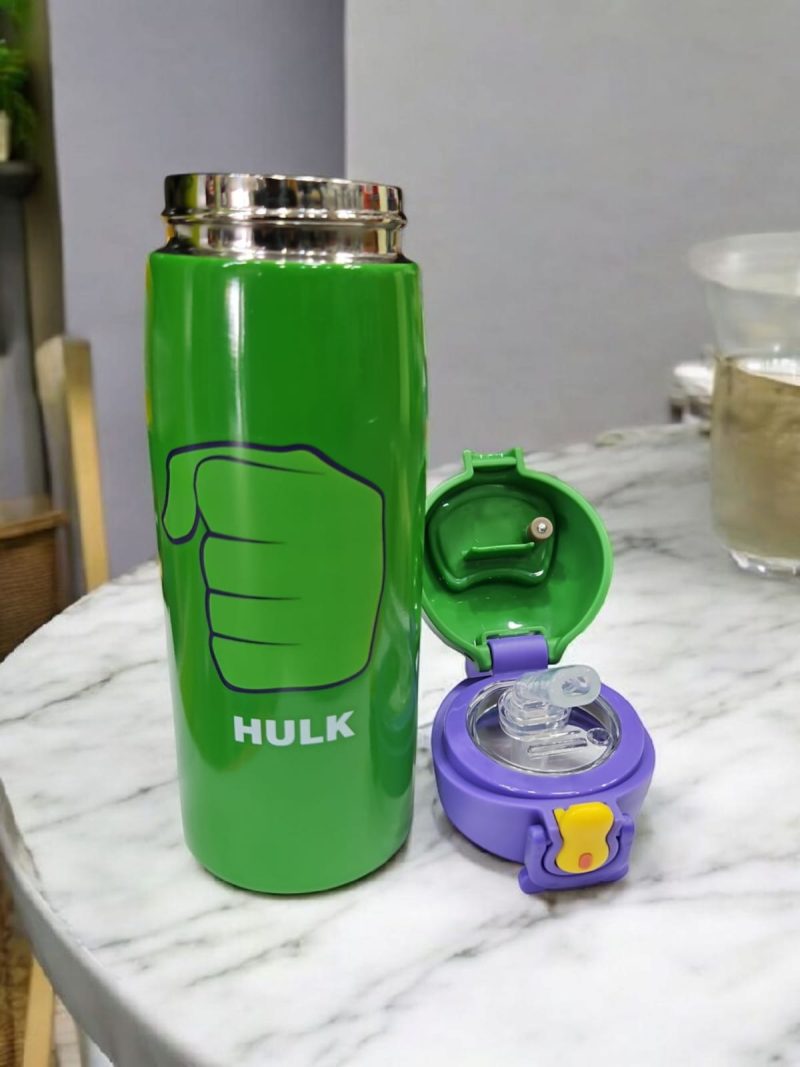 HBC-188313 Hot & Cold Stainless Steel Double Walled Vacuum Insulated Straw Sipper Water Bottle 450ML for School Kids, Boys & Girls, Travel, with Temperature Display - Image 5