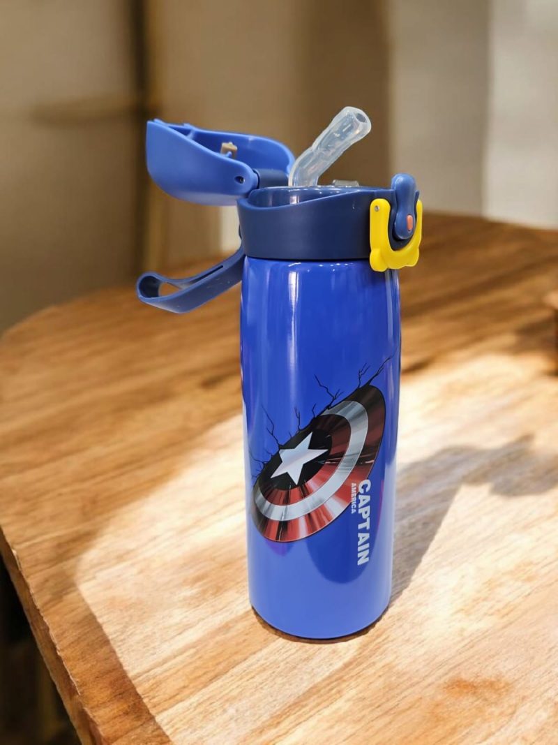 HBC-188313 Hot & Cold Stainless Steel Double Walled Vacuum Insulated Straw Sipper Water Bottle 450ML for School Kids, Boys & Girls, Travel, with Temperature Display - Image 3