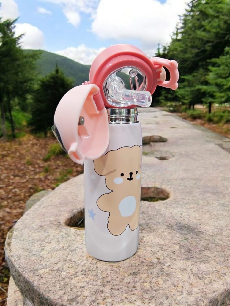 GBT-3355 Stainless Steel Water Bottle 450ml Hot and Cold Double Walled Insulated Vaccum Thermos Flask with Smart Digital Temperature Display COW - Image 4