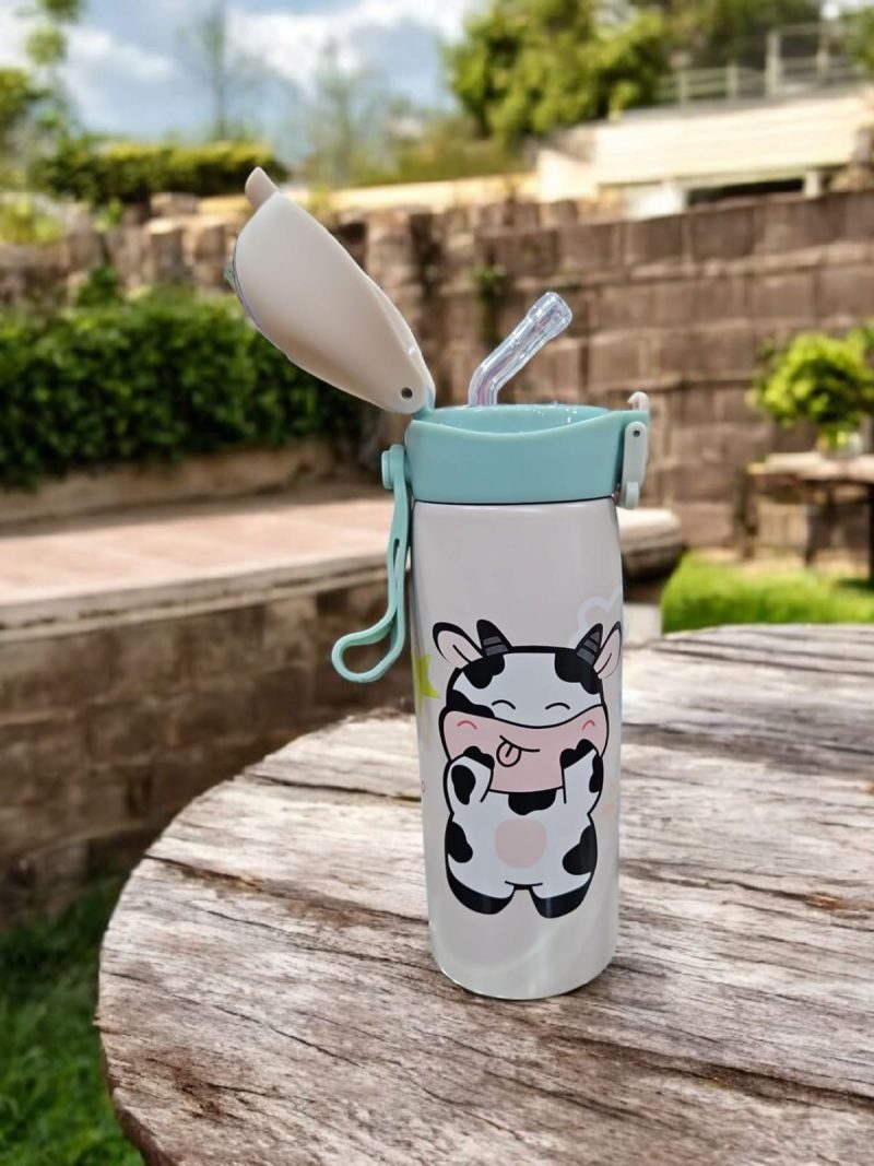 GBT-3355 Stainless Steel Water Bottle 450ml Hot and Cold Double Walled Insulated Vaccum Thermos Flask with Smart Digital Temperature Display COW - Image 3