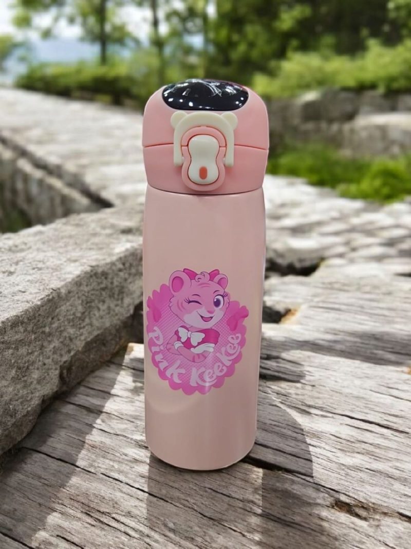 HBC-188311 Hot & Cold Stainless Steel Double Walled Vacuum Insulated Straw Sipper Water Bottle 450ML for School Kids, Boys & Girls, Travel, with Temperature Display. 500ML mix design - Image 2