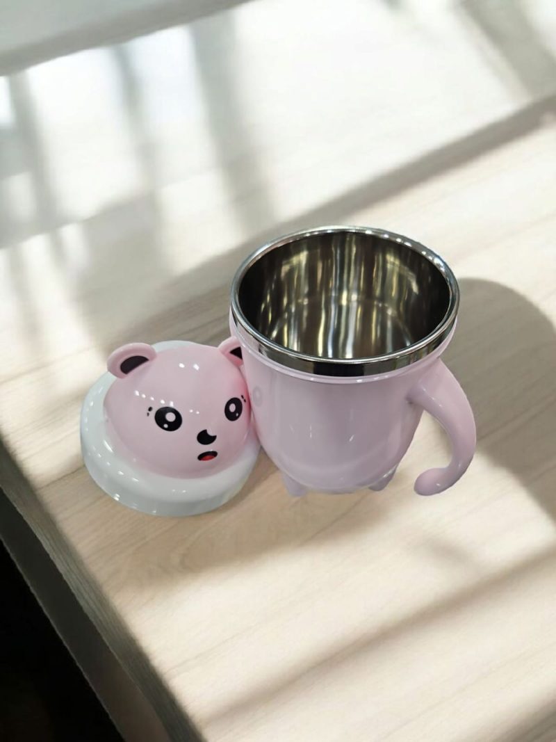 Stainless Steel Milk Sipper Mug for Kids with Soft Silicone Straw and Handle,Anti-Spill Sippy Cup, BPA Free-300ml-Pack of 1 (Multicolor) - Image 4