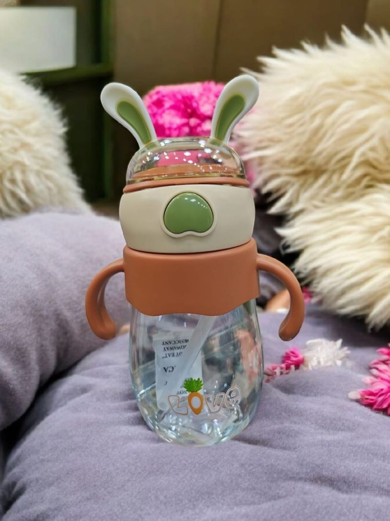 GBT-4893 Bunny Kids Water Bottle for School - 450ml  with Straw, BPA-Free - Image 5