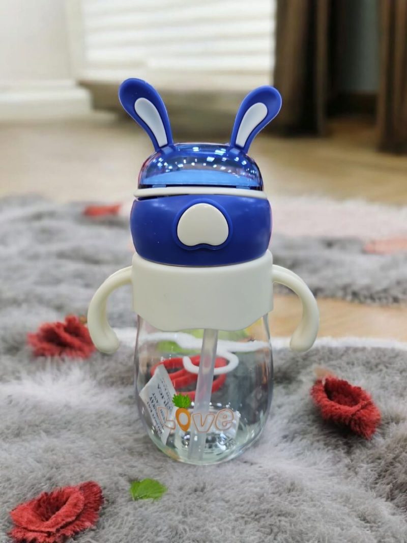 GBT-4893 Bunny Kids Water Bottle for School - 450ml  with Straw, BPA-Free - Image 2