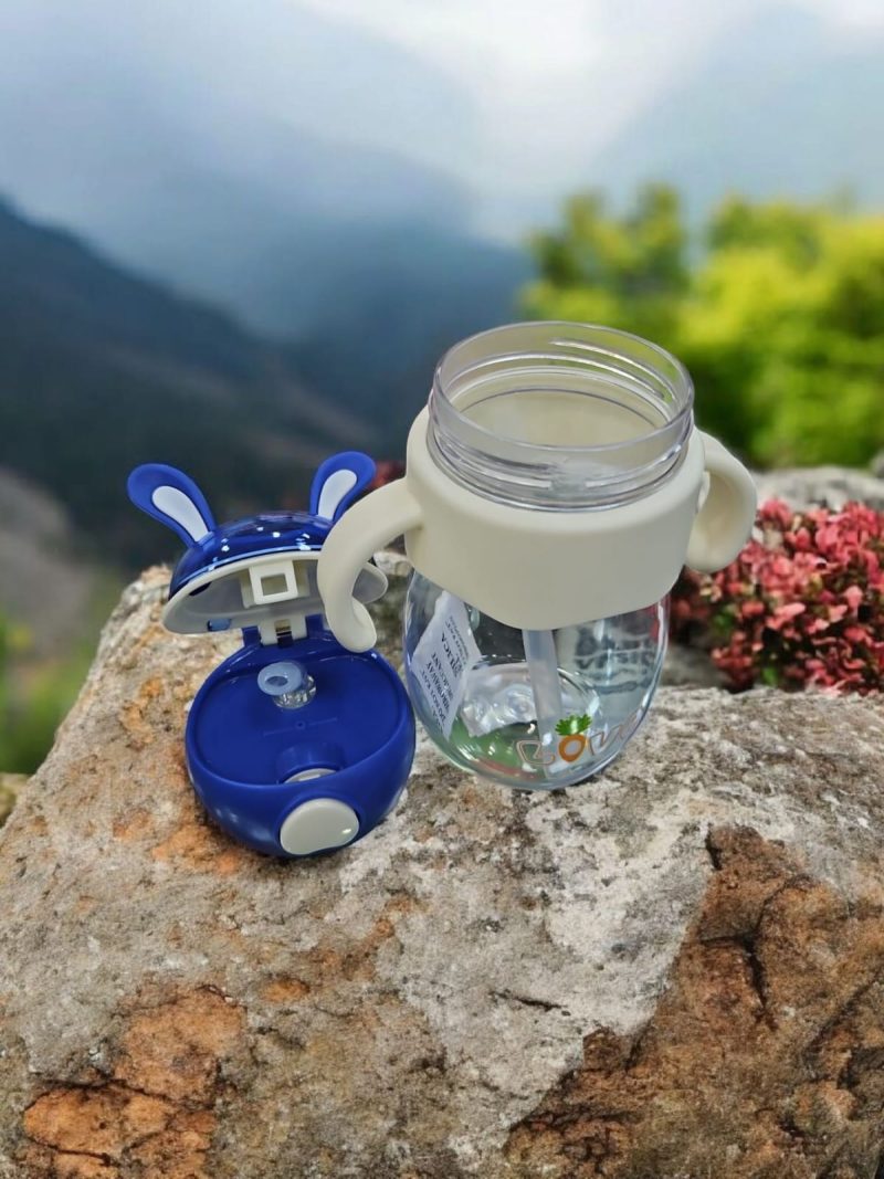 GBT-4893 Bunny Kids Water Bottle for School - 450ml  with Straw, BPA-Free - Image 6