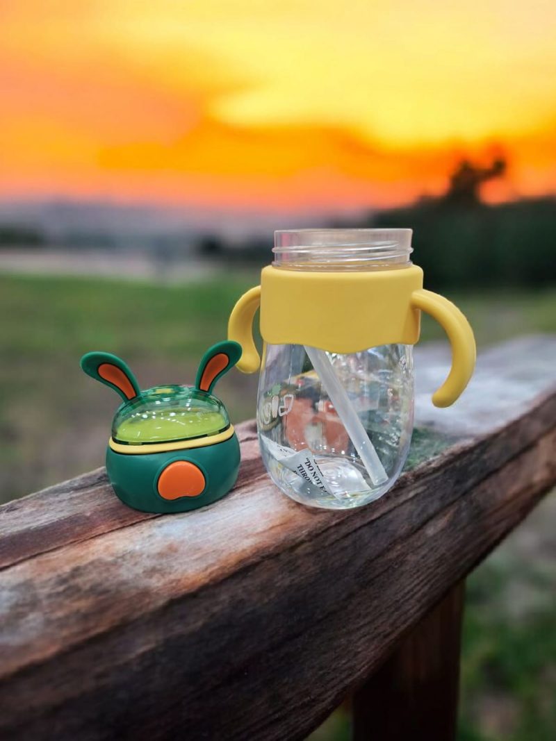 GBT-4893 Bunny Kids Water Bottle for School - 450ml  with Straw, BPA-Free - Image 4
