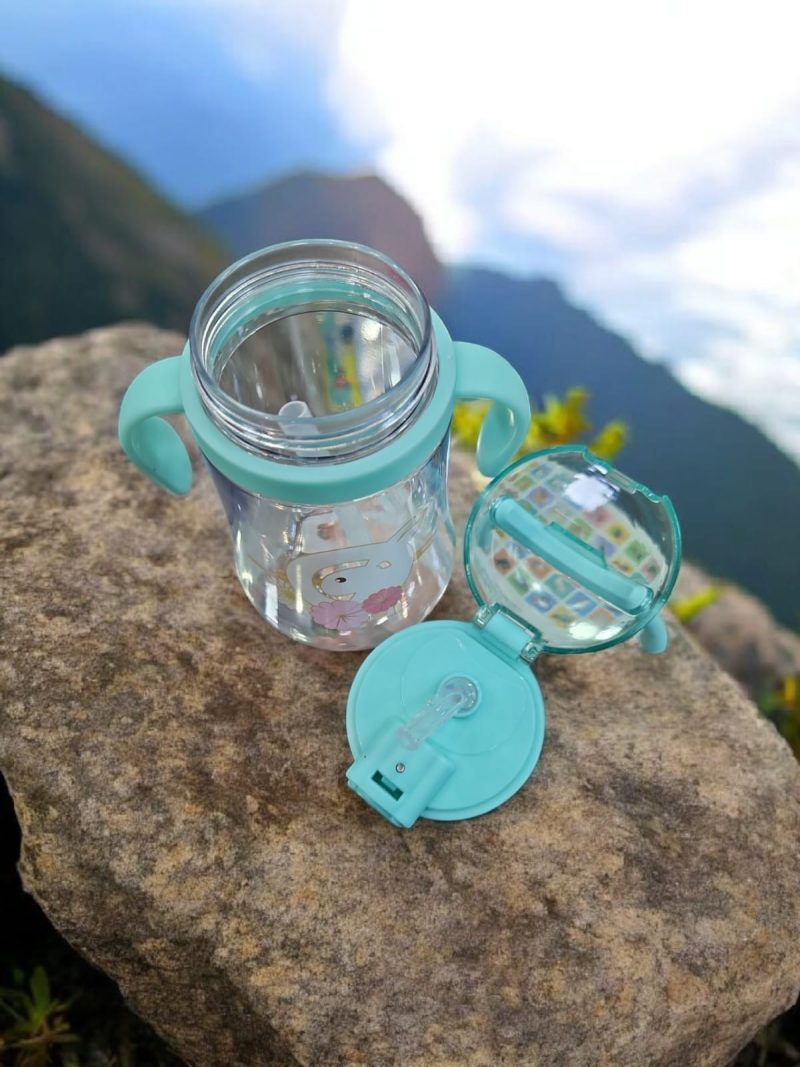 GBT-8194 Baby Rabbit Bunny Ears Sippy Water Bottle – 400ML Leak-proof Drinking Cup with Shoulder Strap - Image 6