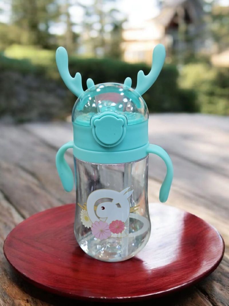 GBT-8194 Baby Rabbit Bunny Ears Sippy Water Bottle – 400ML Leak-proof Drinking Cup with Shoulder Strap - Image 5