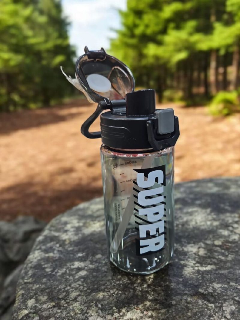 GBT-4839 600ML Plastic Sport Gym Motivational Bottle with Time Marker, Flip Top, - Image 3