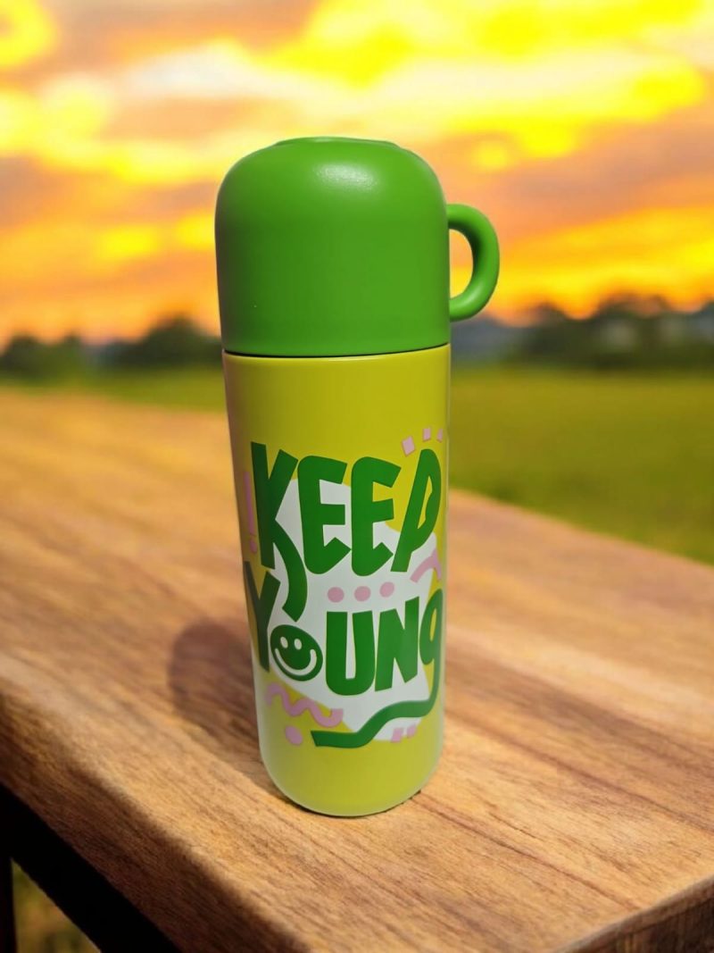 GBT-4349 Duro Cup Style Thermosteel Flask, 500ml | 12 Hours Hot & Cold Bottle | Dual Purpose Cup & Cap| Flask for tea coffee | Ideal For Office, Gym, Home, Kitchen, Trekking, Travel Bottle keep young - Image 2