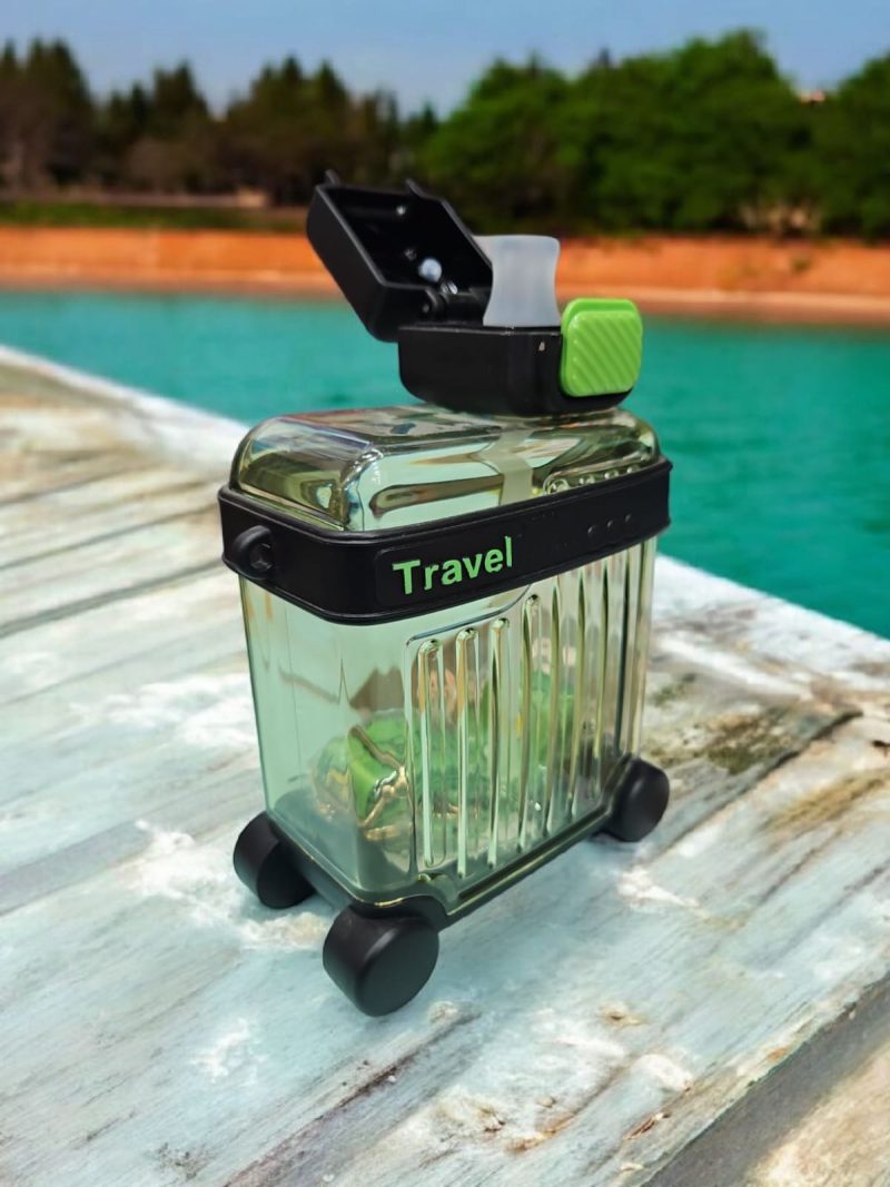 Travel bag Shape, Clear Cute travel water bottle, clear drinking bottle with straw and sipper, for outdoor, camping, travel, gym, sports, 680ml, Multicolor - Image 4