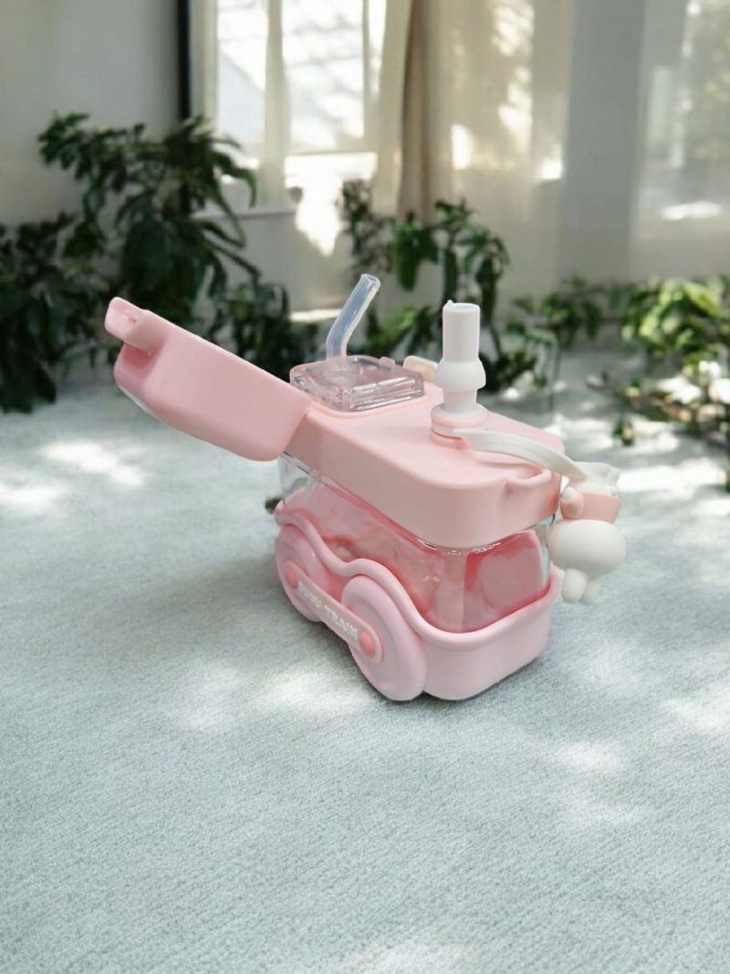 Train Water Sipper Bottle with Straw, Design, Removable Fun Toy Water Bottle, with Adjustable Shoulder Strap is Easy to Carry, Suitable for Camping Trips School, Park Outings MultiColour - Image 3