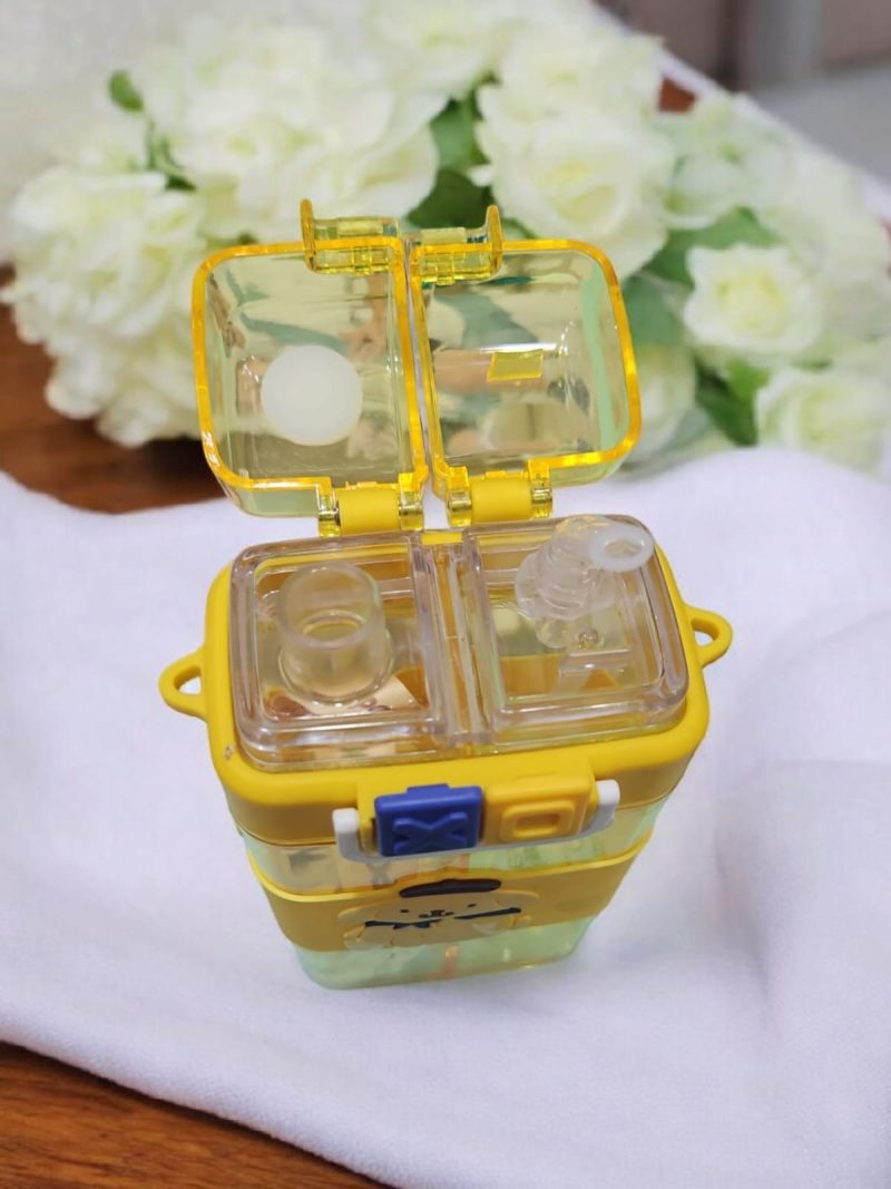 Double Straw Bottle Straw Sipper Bottle Portable Travel Water Bottle Smart Dual Compartment Water Bottle - Image 5