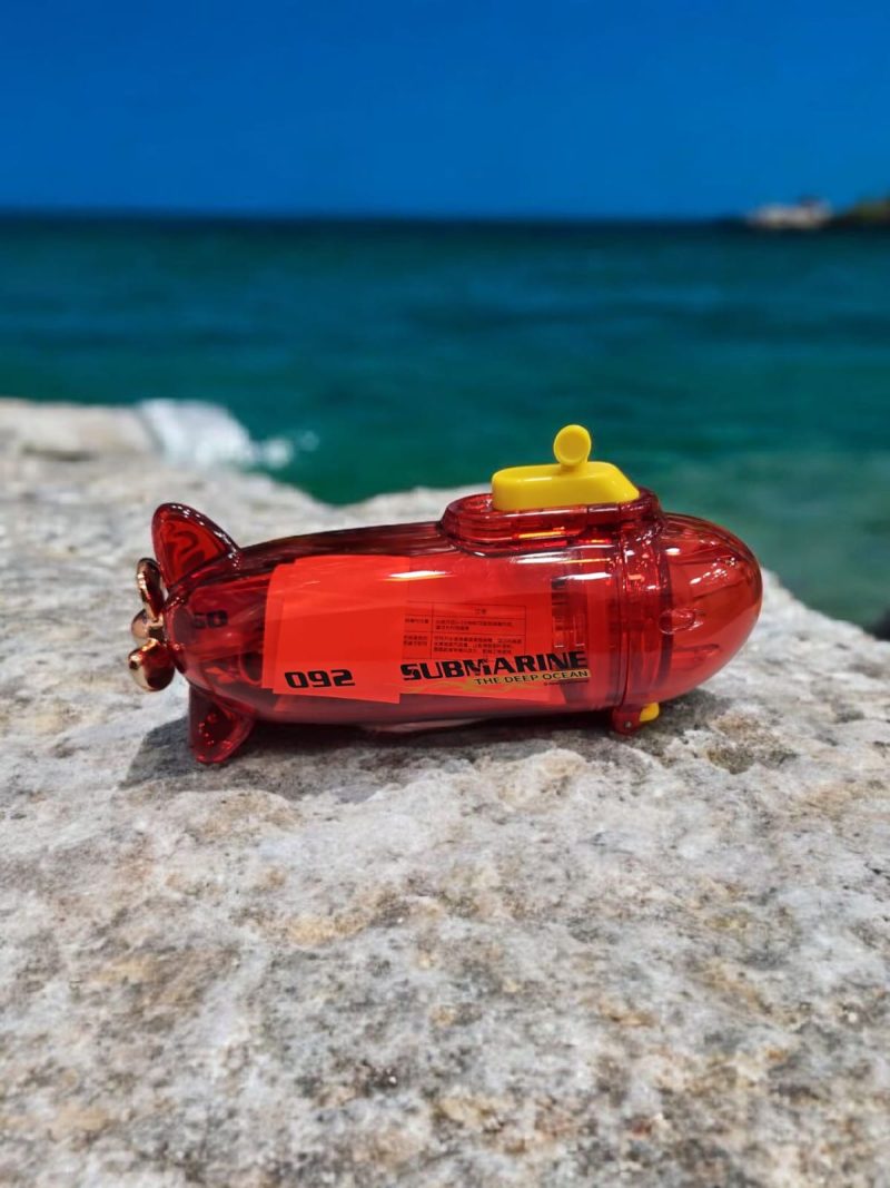Water Bottle Submarine Shaped with Straw 380ml - Image 3
