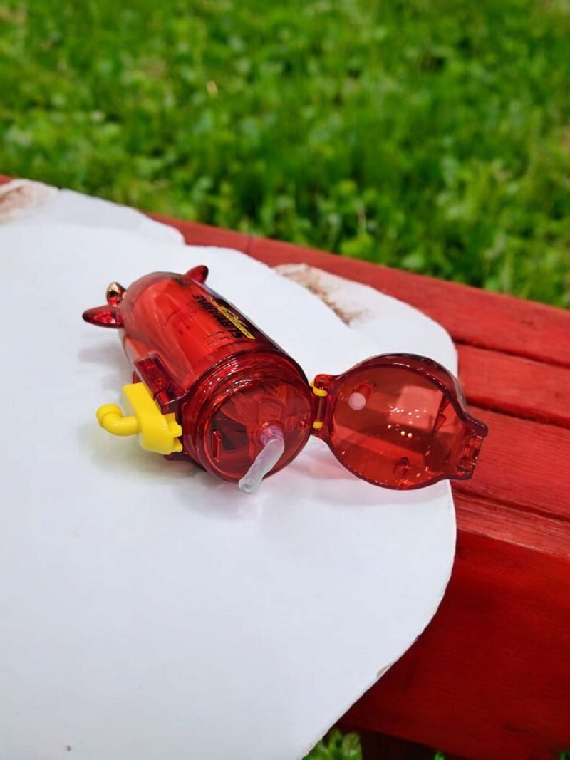 Water Bottle Submarine Shaped with Straw 380ml - Image 2