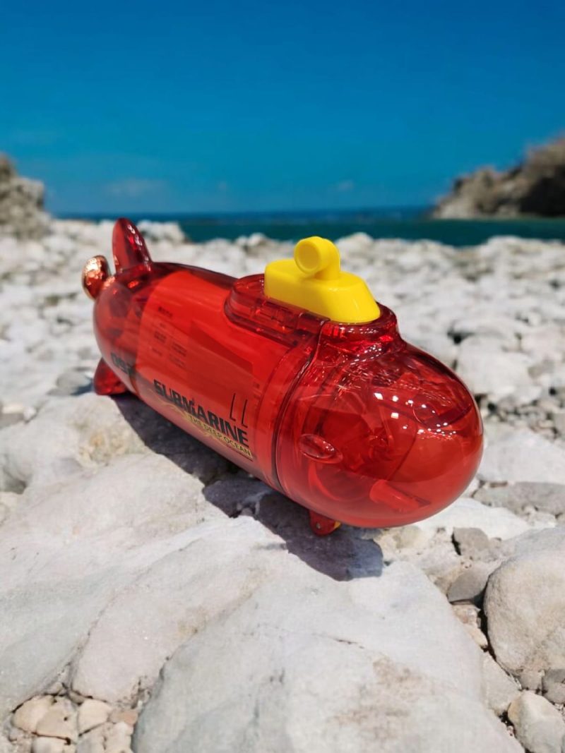 Water Bottle Submarine Shaped with Straw 380ml