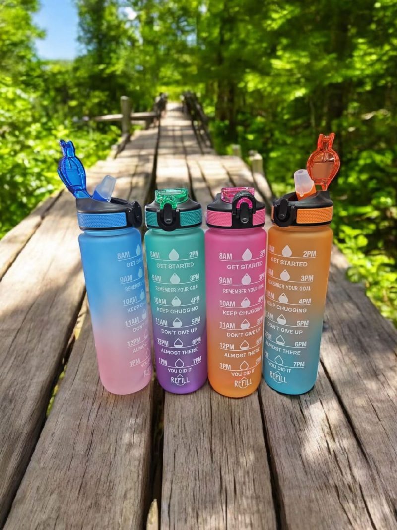 1000 ML Plastic Bottle Gym Push Button Sipper with Lock & Handle