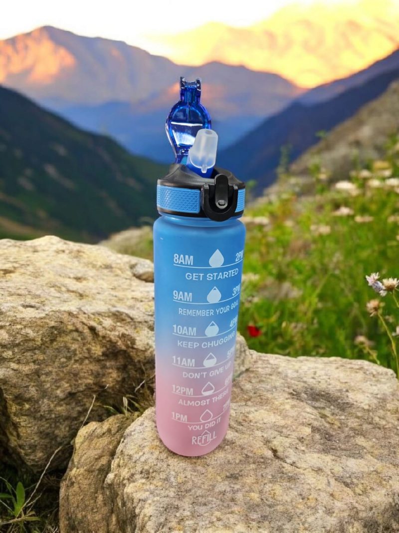 1000 ML Plastic Bottle Gym Push Button Sipper with Lock & Handle - Image 4