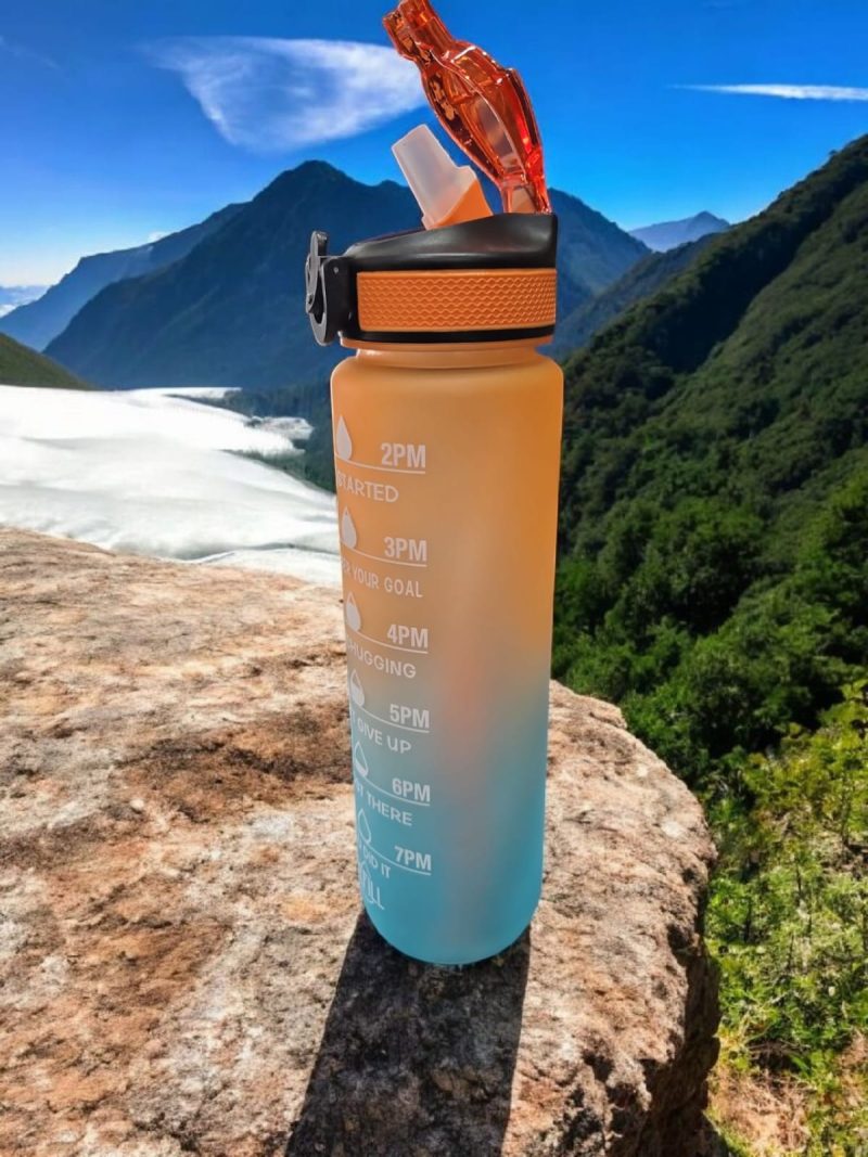 1000 ML Plastic Bottle Gym Push Button Sipper with Lock & Handle - Image 2