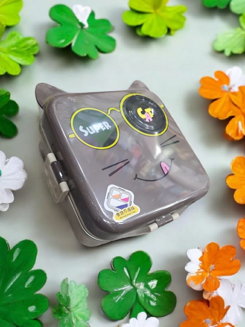 Kid's Favorite Cat Eye Double Decker Insulated Stainless Steel Lunch Box - Multicolor - Image 4