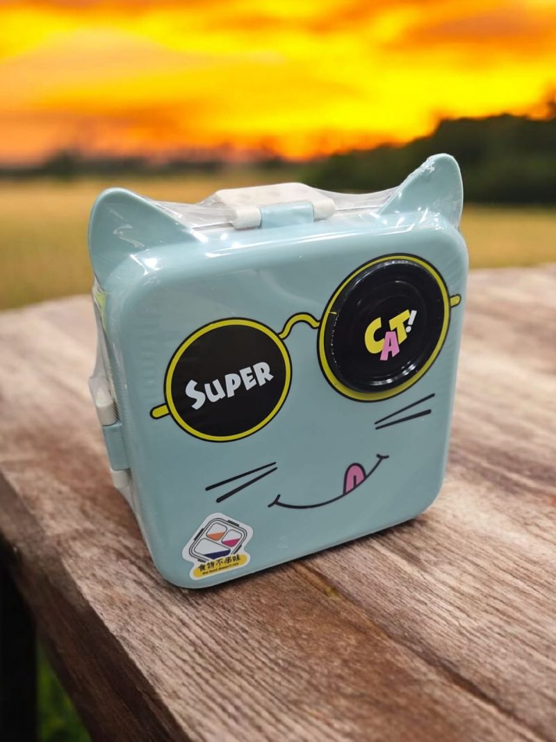 Kid's Favorite Cat Eye Double Decker Insulated Stainless Steel Lunch Box - Multicolor - Image 2