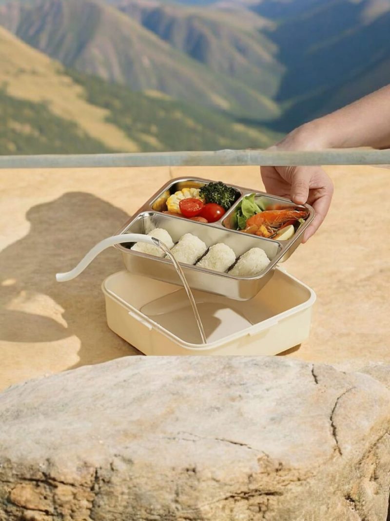 Stainless Steel Leak-Proof Parrot Printed Lunch Box with Sauce Bowl  Multicolor - Image 3