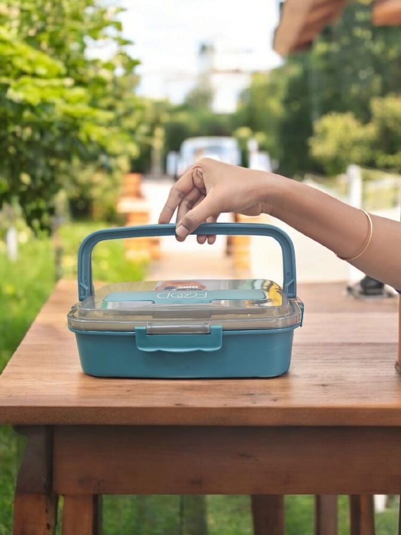 Student Portable 304 Stainless Steel Insulated Leak-Proof Bento Box with Tableware Set - Image 3