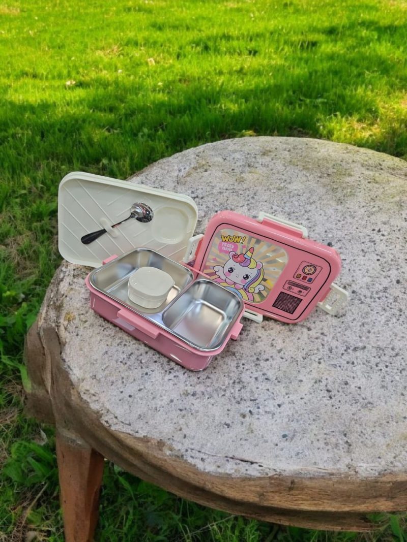 Stainless Steel 2-Compartment Lunch Box – Leak proof - Image 3