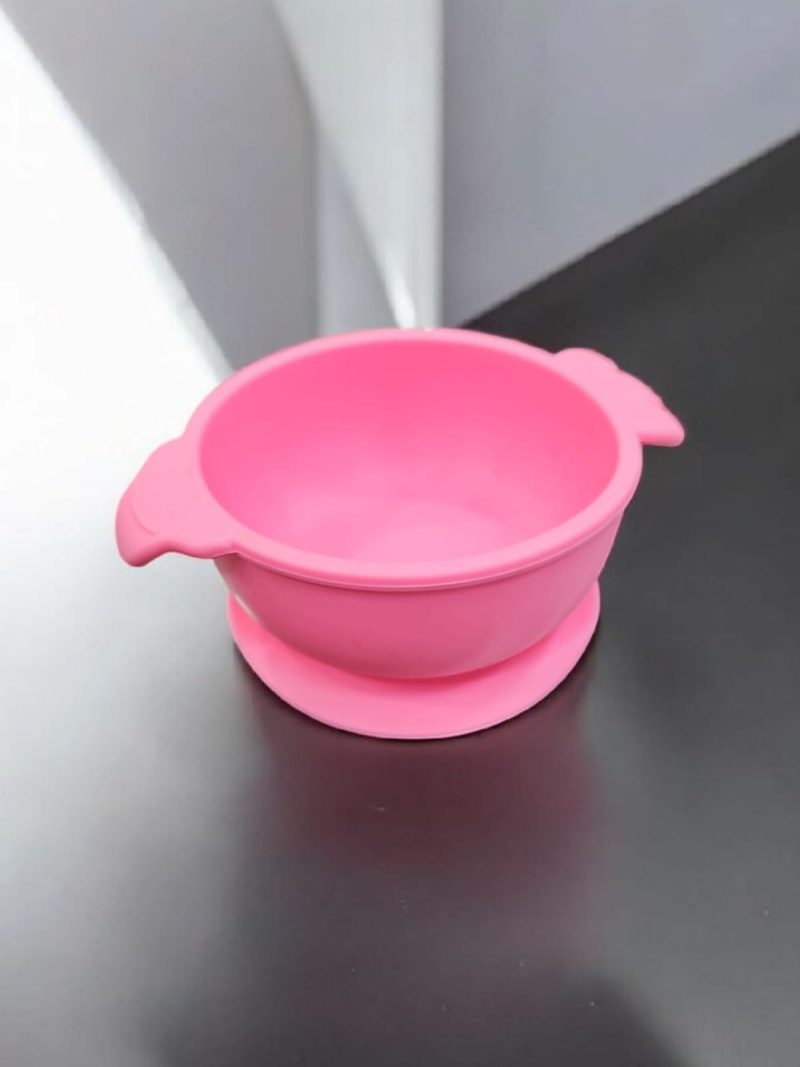 Solid Color Mini Food-Grade Silicone Baby Bowls with Suction Cup Bases