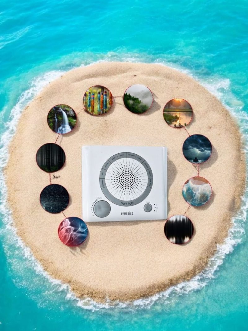 Sleep Therapy Machine, Natural Soothing Sounds, Anxiety Relief, Stress Reduction, Battery or Adaptor Charging, and Auto-Off Timer Options for Relaxation - Image 2