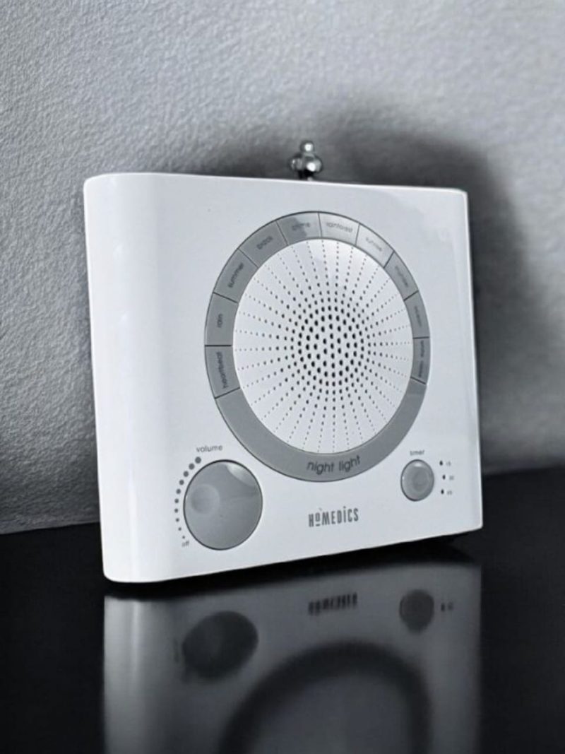 Sleep Therapy Machine, Natural Soothing Sounds, Anxiety Relief, Stress Reduction, Battery or Adaptor Charging, and Auto-Off Timer Options for Relaxation