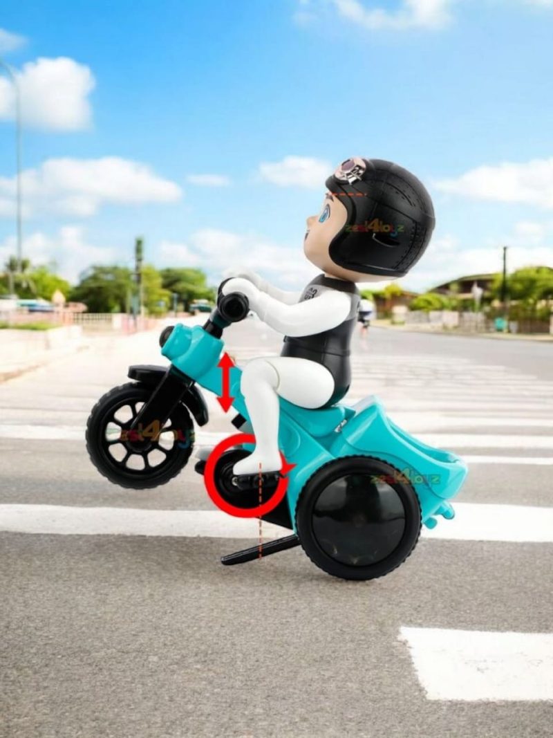 Stunt 360 Rotating Tricycle Toy for Kids – Bump & Go Motorcycle with Flashing Light & Sound - Image 2
