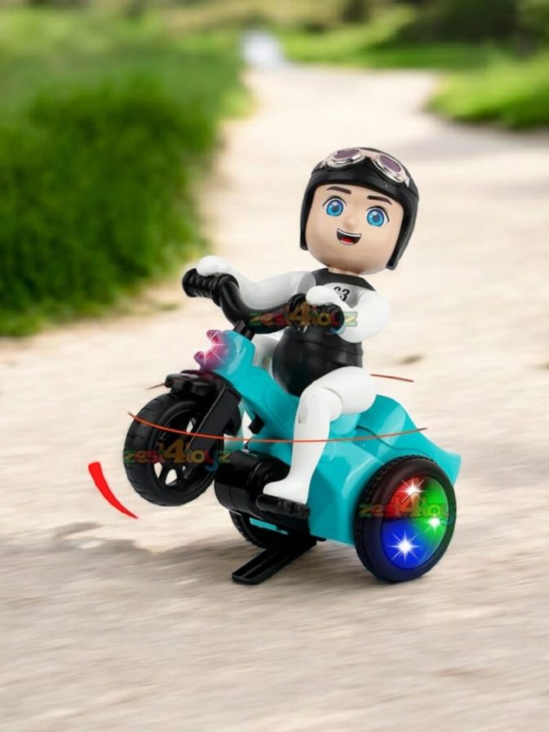 Stunt 360 Rotating Tricycle Toy for Kids – Bump & Go Motorcycle with Flashing Light & Sound - Image 4