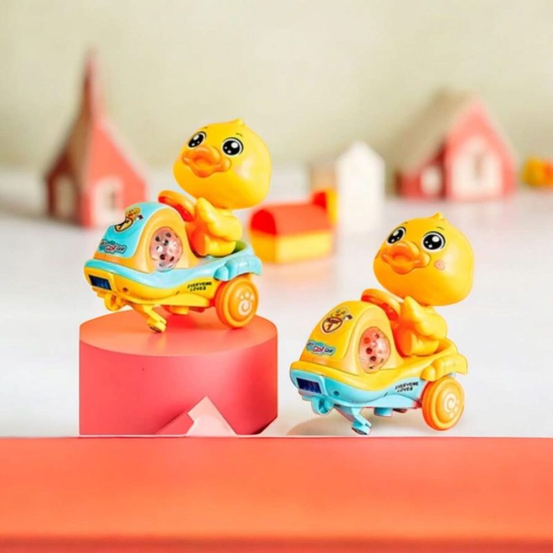 Spinning Stunt Tricycle Musical Toy Car – Electric Yellow Duck with Lights and Sound for Babies & Toddlers